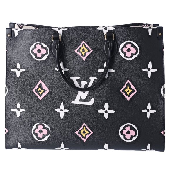 Louis Vuitton Onthego GM Wild at Heart Tote Bag Black Pink Monogram Canvas - Picture 4 of 9